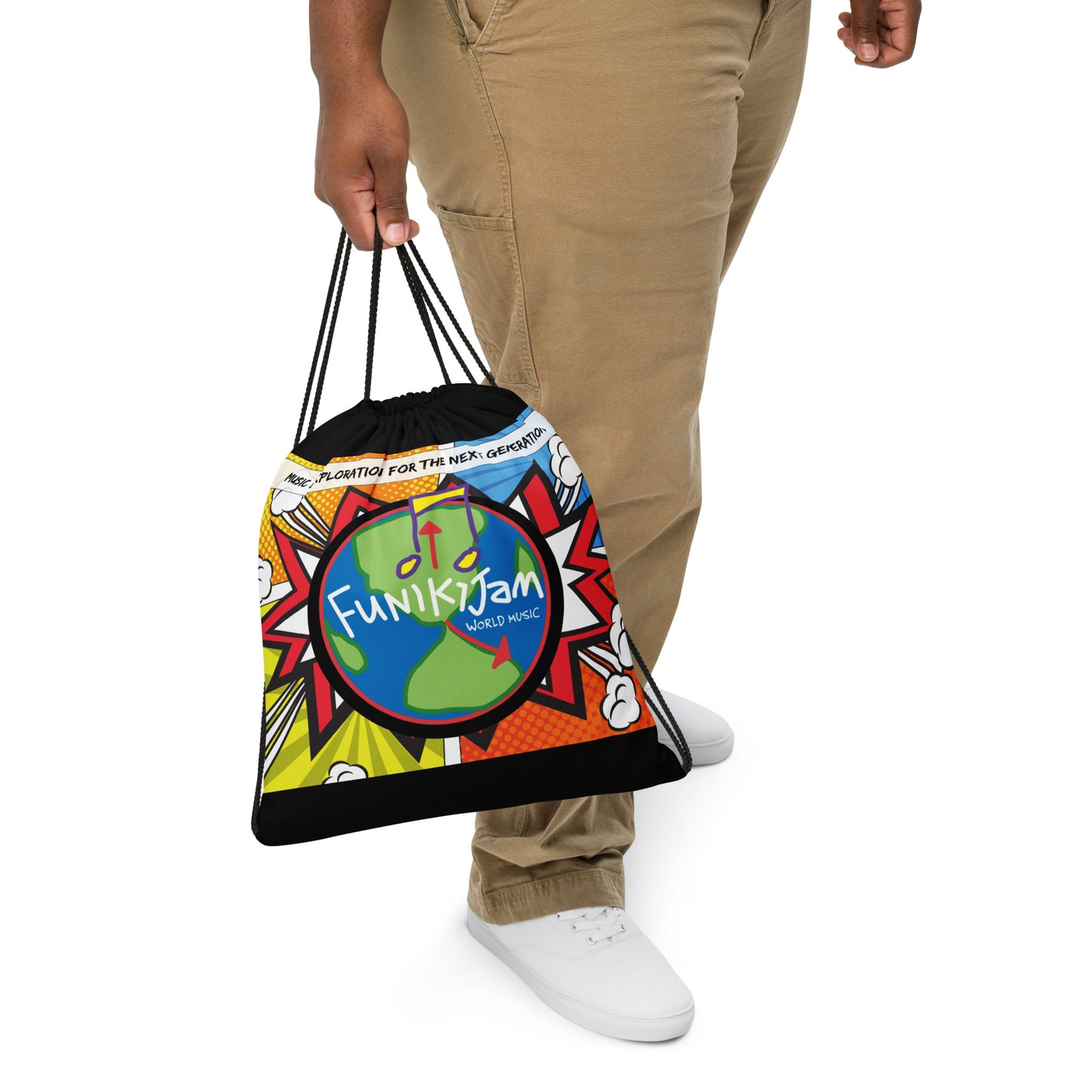 Captain Jam and the Agents of Jam Drawstring bag