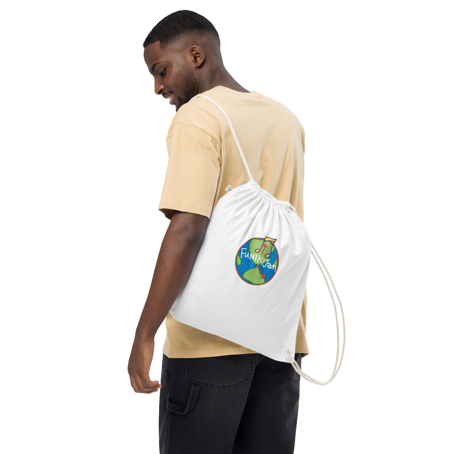 FunikiJam World Organic cotton drawstring bag