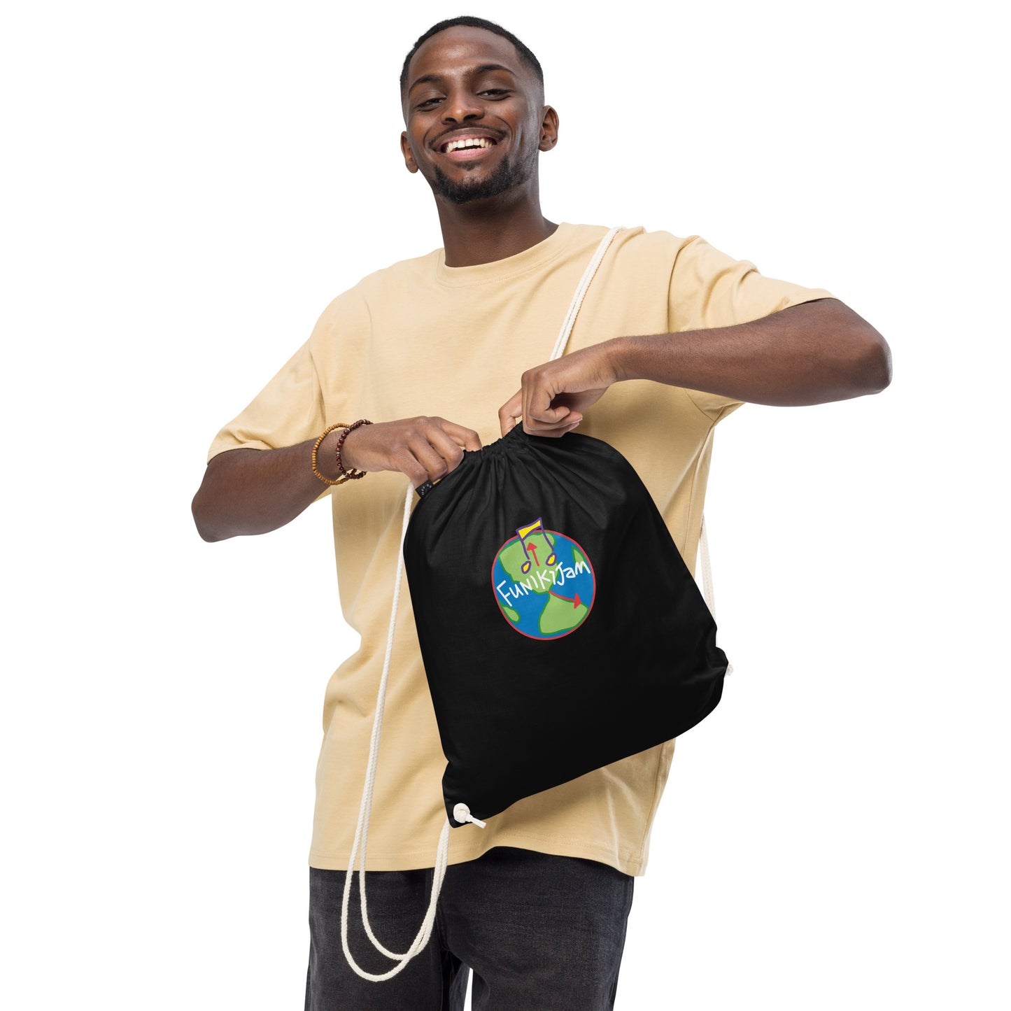 FunikiJam World Organic cotton drawstring bag