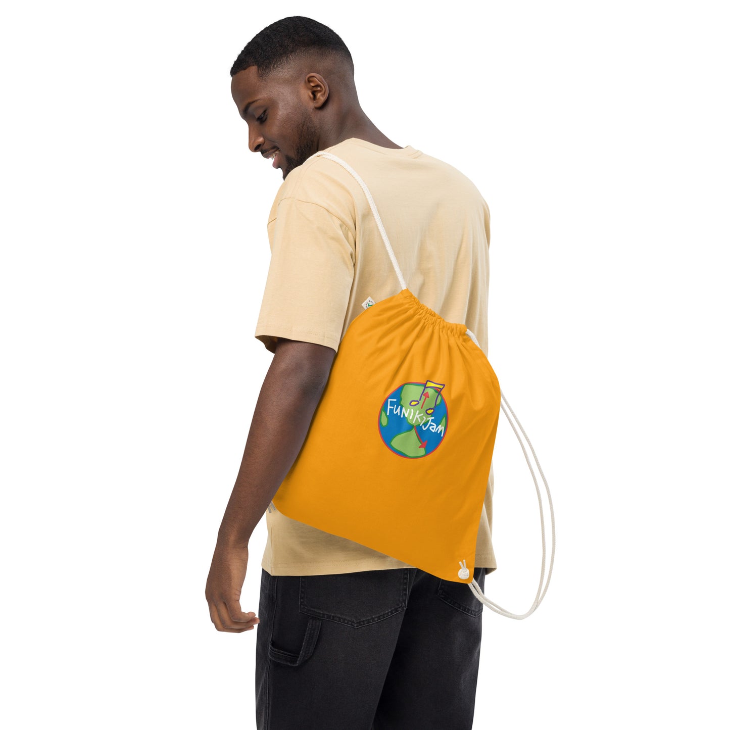 FunikiJam World Organic cotton drawstring bag