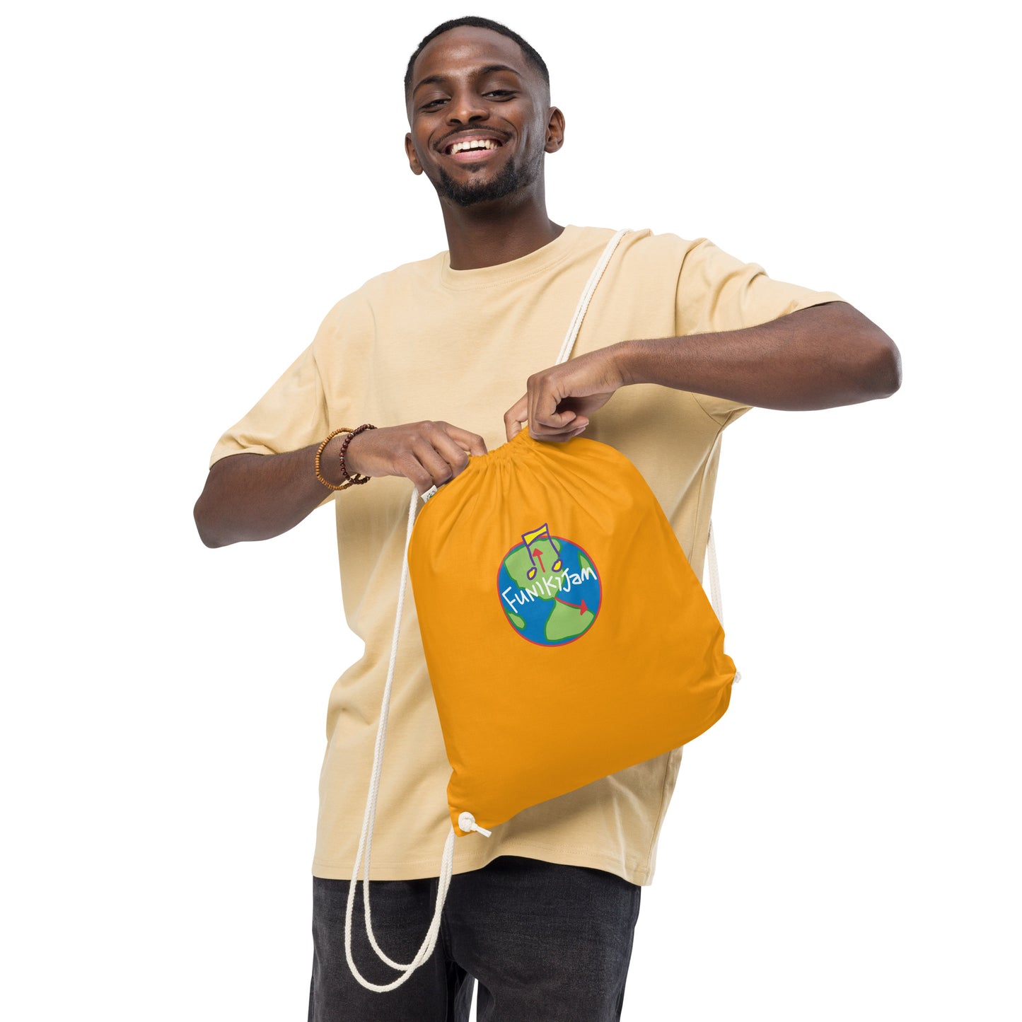 FunikiJam World Organic cotton drawstring bag