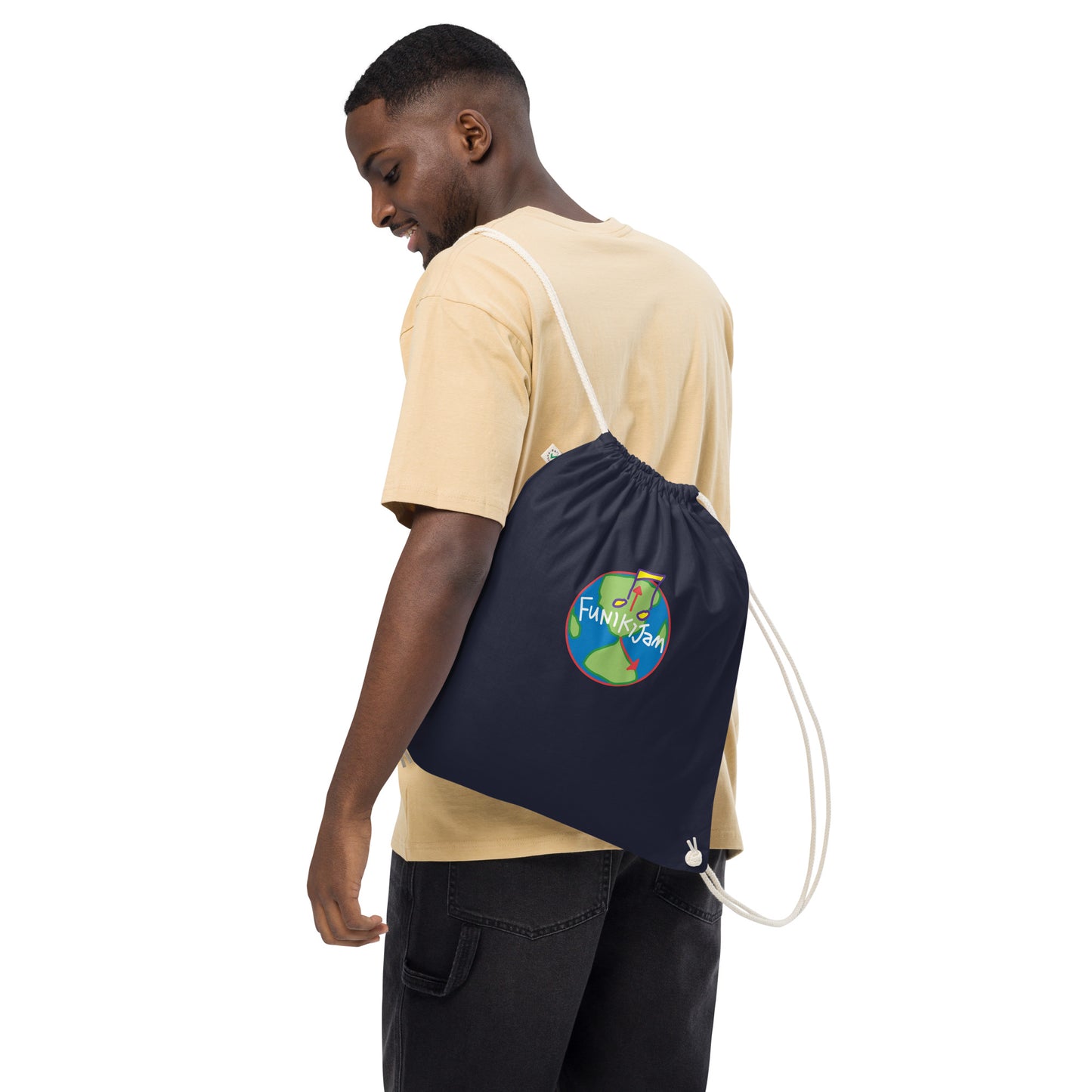 FunikiJam World Organic cotton drawstring bag