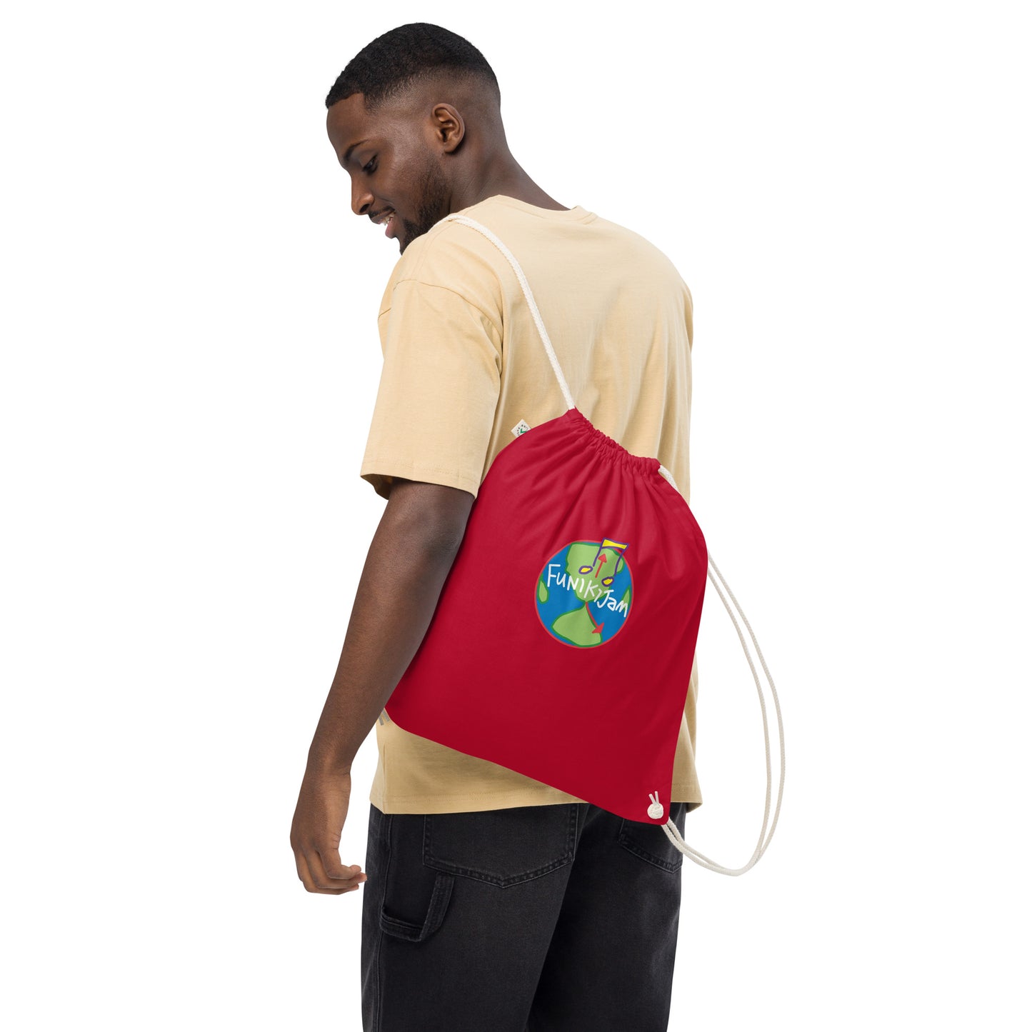 FunikiJam World Organic cotton drawstring bag
