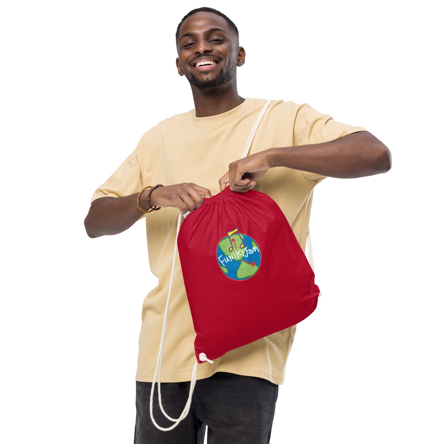 FunikiJam World Organic cotton drawstring bag
