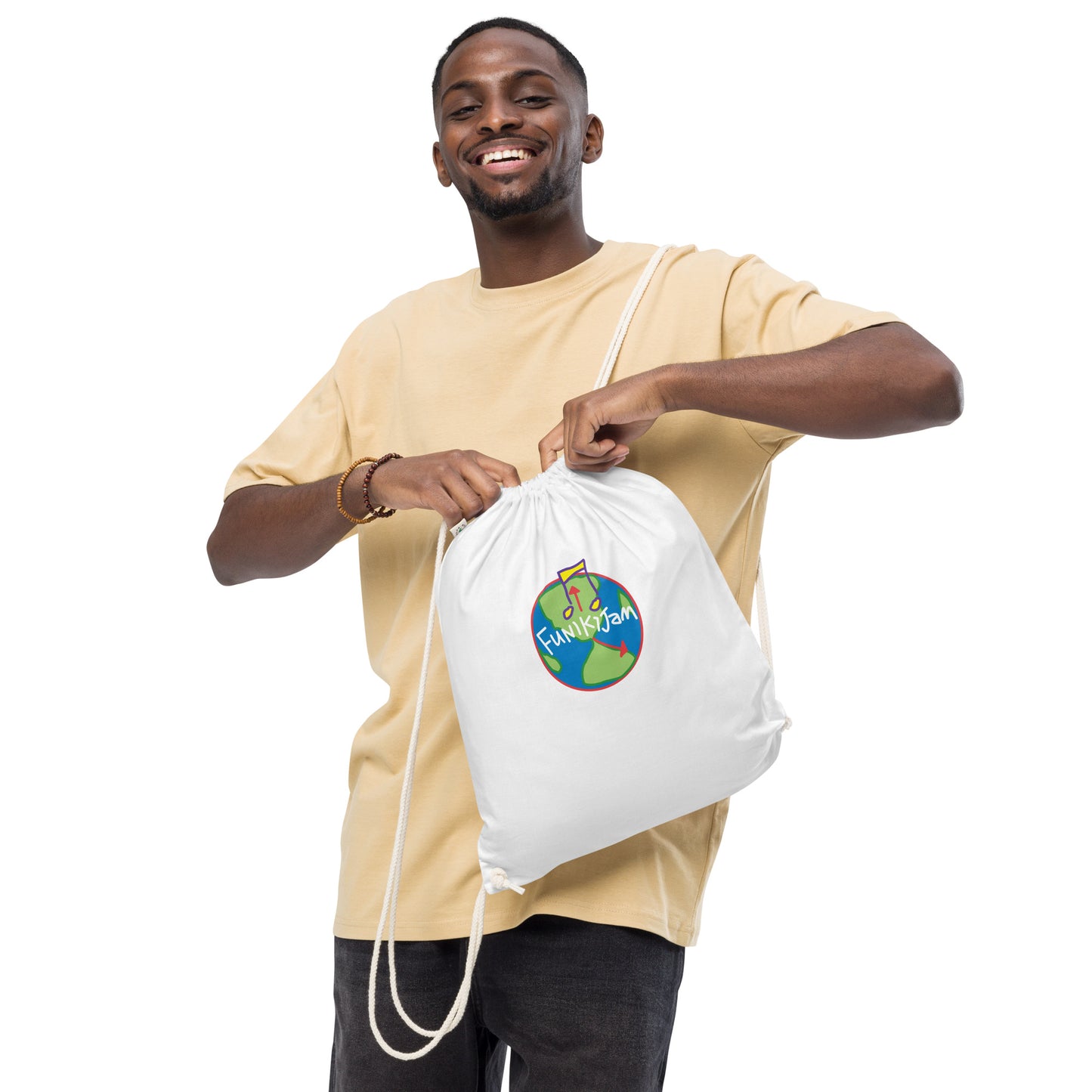 FunikiJam World Organic cotton drawstring bag
